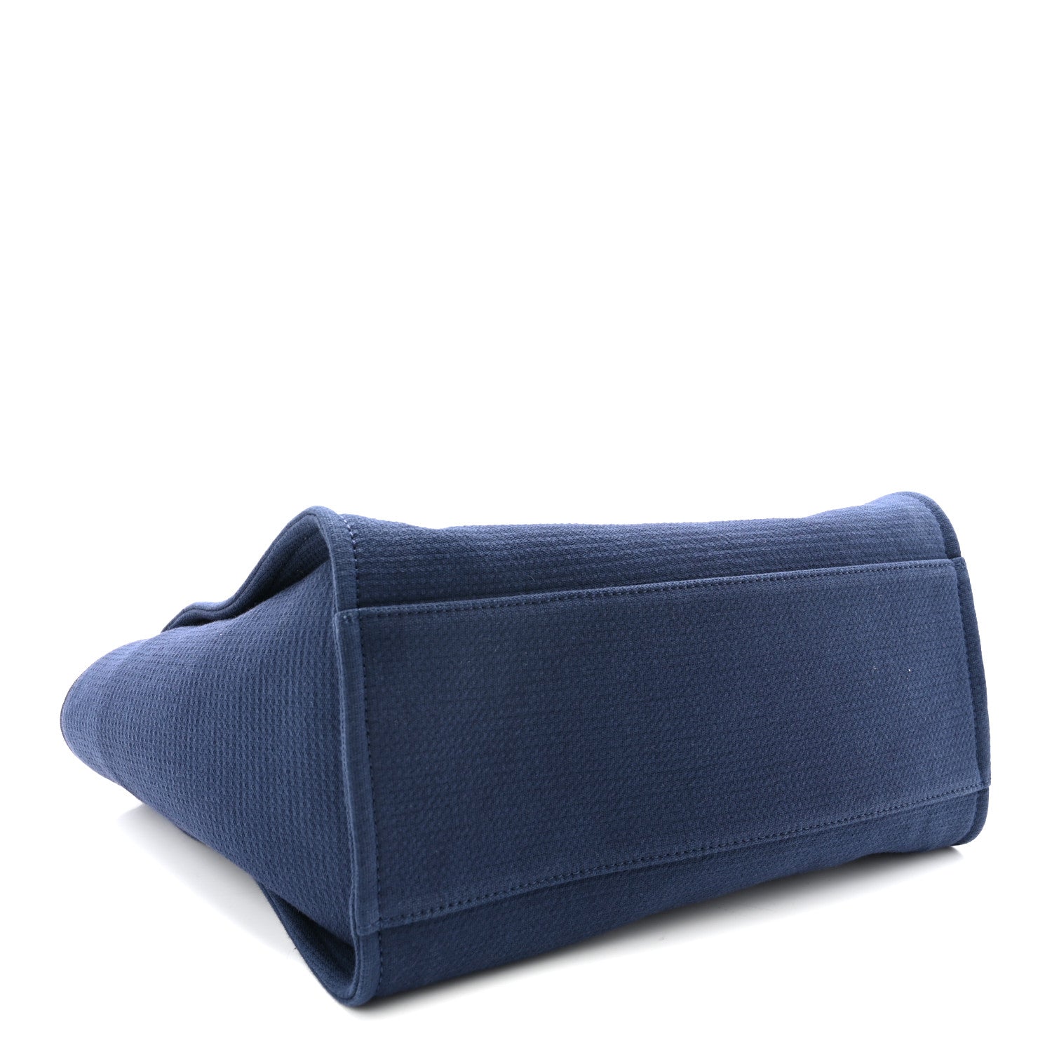 Mixed Fibers Calfskin Medium Deauville Tote Navy Blue