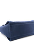 Mixed Fibers Calfskin Medium Deauville Tote Navy Blue