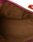 GG Supreme Monogram Linea A Foldover Tote Beige Hibiscus Red New Rosette