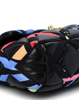 Lambskin Printed Fabric Medium CHNL 19 Flap Black Multicolor