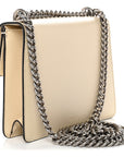 Textured Calfskin Crystal Mini Dionysus Shoulder Bag Mystic White