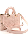 Lambskin Cannage Medium Lady D-Joy Powder Pink