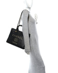 Caviar Small Studded Deauville Tote Black