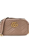 Calfskin Matelasse Small GG Marmont Chain Shoulder Bag Porcelain Rose