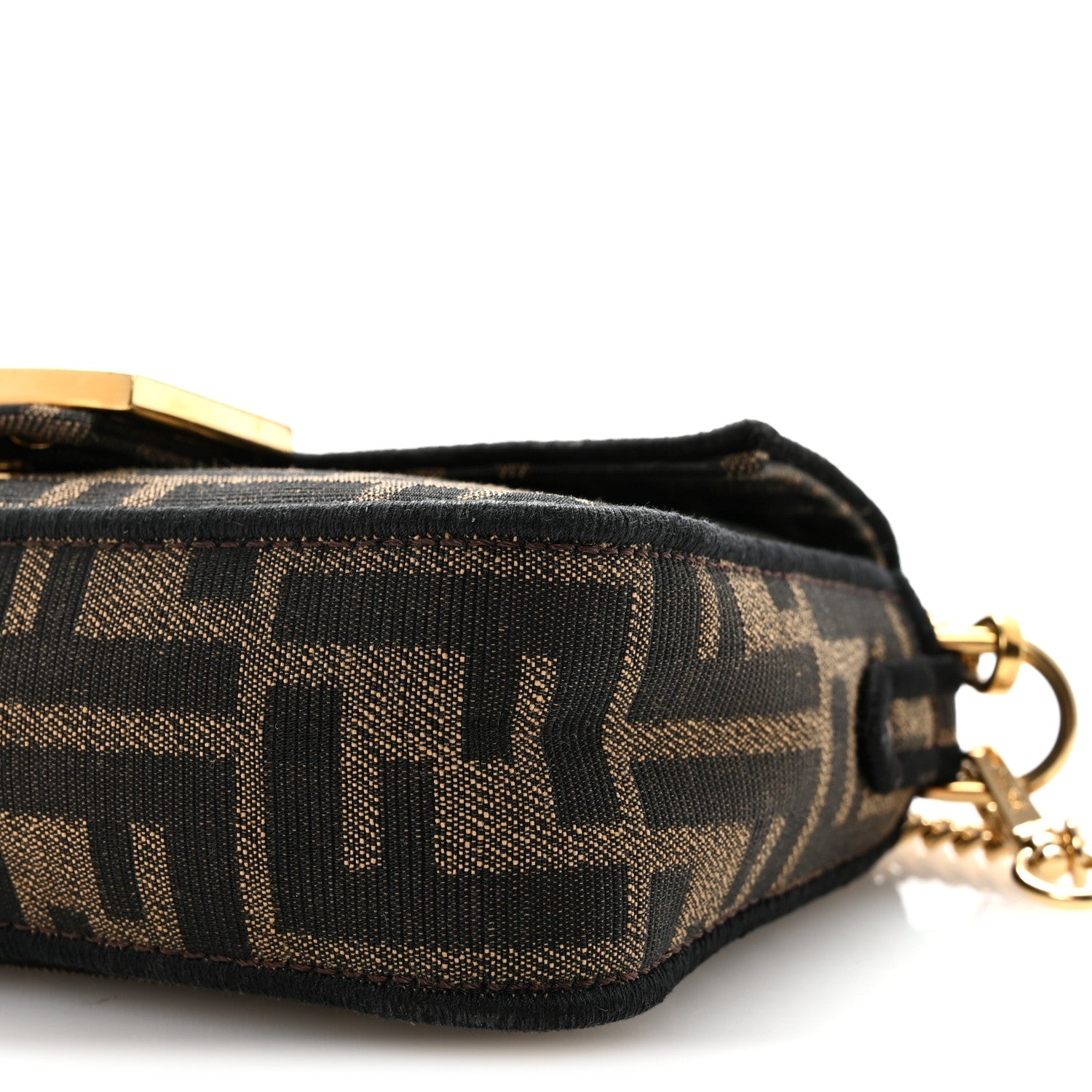 Fabric Jacquard FF 1974 Mini Baguette Tobacco Moro Black