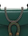 Dollar Calfskin Crystal Mini Dionysus Top Handle Bag Emerald