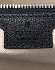 GG Supreme Monogram Textured Dollar Calfskin Large Ophidia Tote Bag Black Blue
