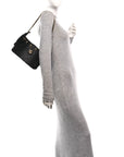Washed Denim Quilted Mini CHNL 25 Handbag Black