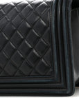 Lambskin Quilted Medium Boy Flap Black