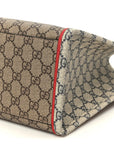 GG Supreme Monogram Exquisite Small Tote Beige Ebony Blue Crop Live Red