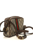 GG Supreme Monogram Web Mini Ophidia Shoulder Bag Brown