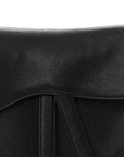 Grained Calfskin Saddle Bag Black
