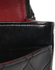 Lambskin Quilted Small Double Flap Black