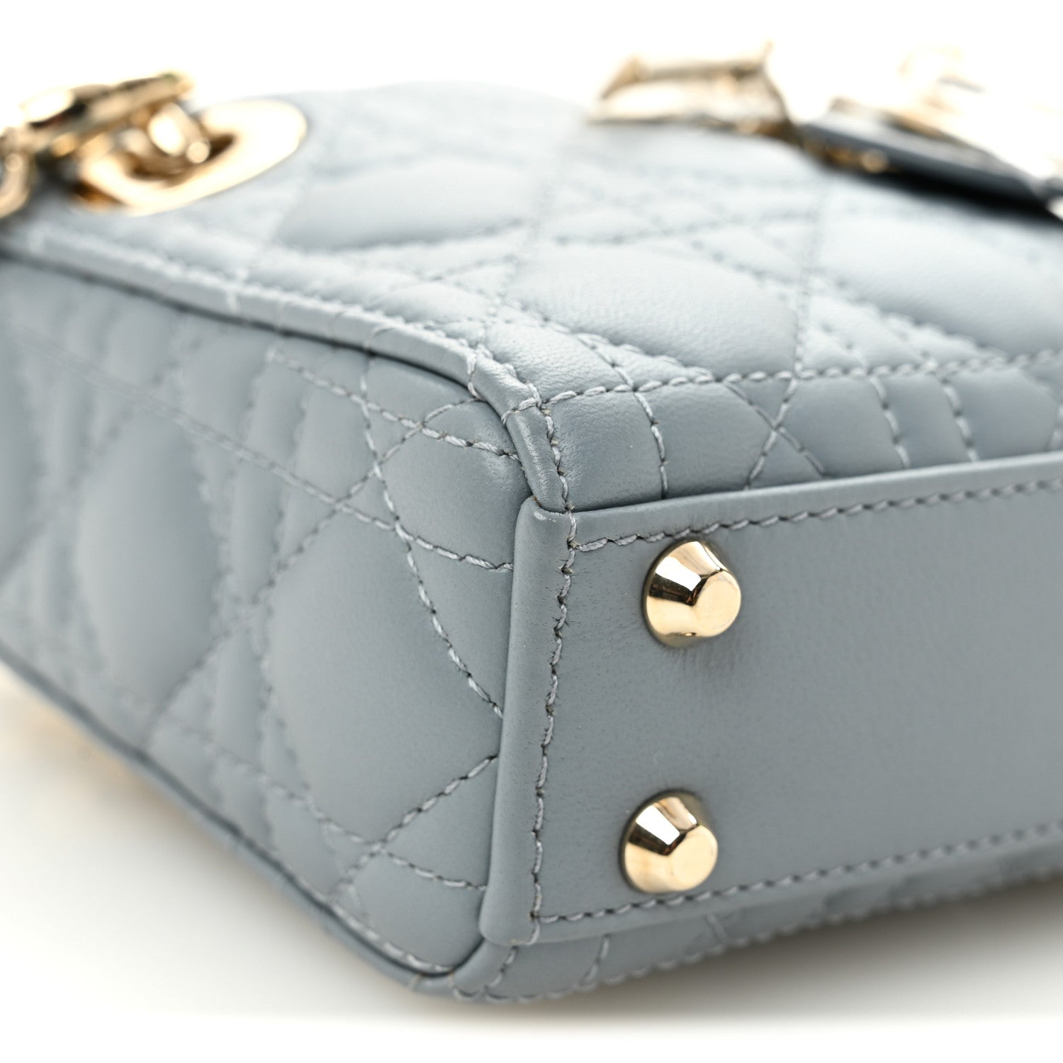 Lambskin Cannage Micro Lady D1OR Cloud Blue