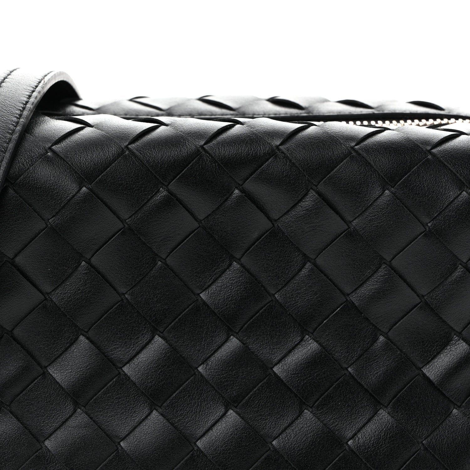 Calfskin Intrecciato Small Loop Top Handle Black