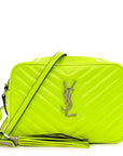 Patent Calfskin Matelasse Monogram Lou Camera Bag Neon Yellow