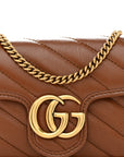 Azalea Calfskin Matelasse Diagonal Super Mini GG Marmont Shoulder Bag Cuir