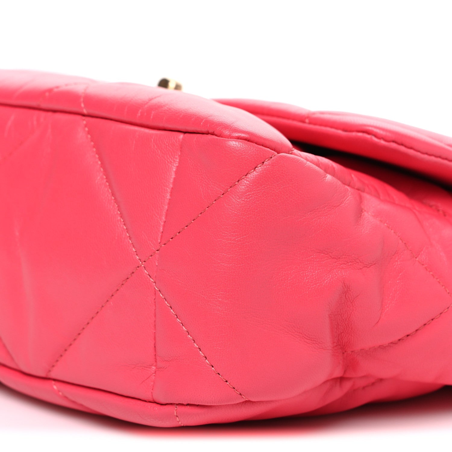 Lambskin Quilted Large CHNL 19 Flap Dark Pink