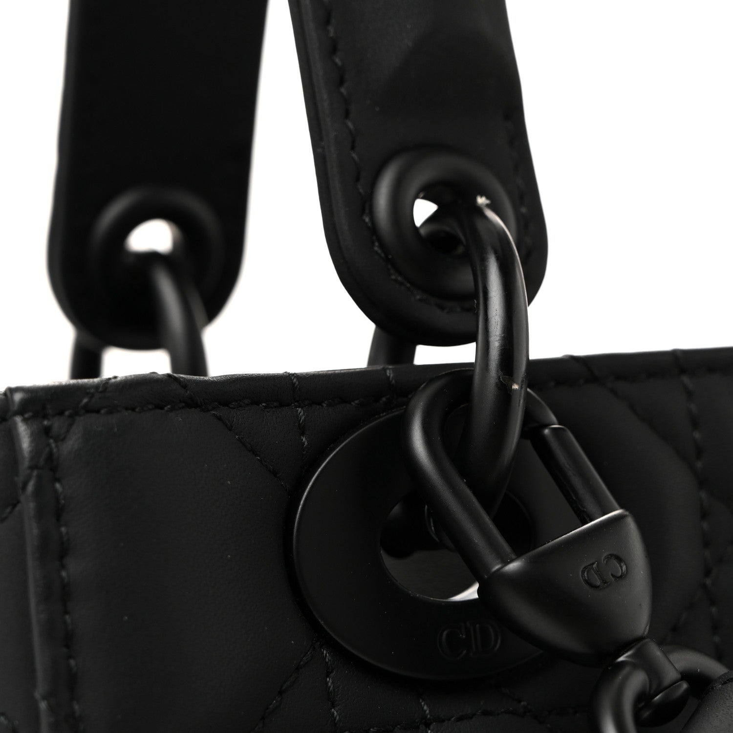 Ultra Matte Calfskin Cannage Small My ABCD1OR Lady D1OR Black
