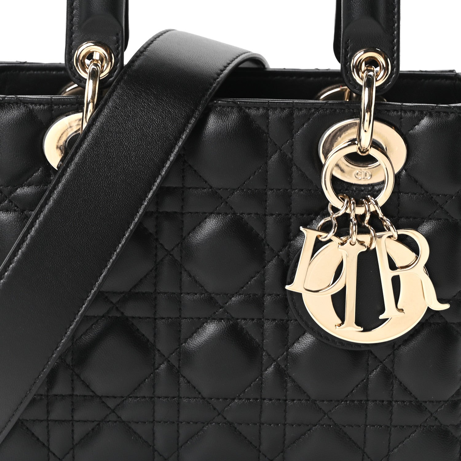 Lambskin Cannage Small My ABCD1OR Lady D1OR Black