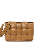 Nappa Maxi Intreccio Padded Cassette Crossbody Bag Caramel
