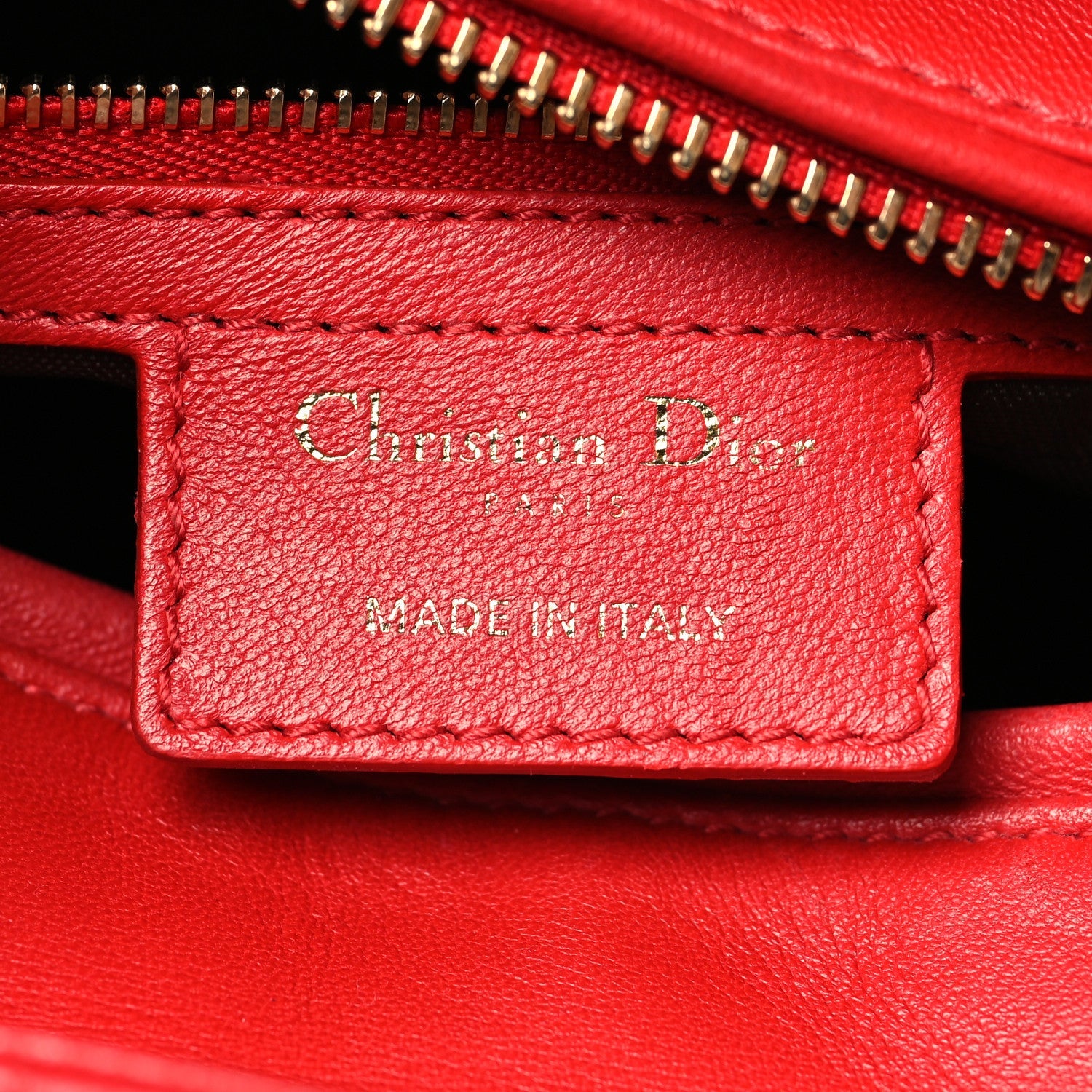 Lambskin Cannage Medium Lady D1OR Red