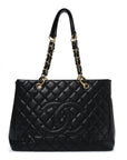 Caviar Quilted Grand Shopping Tote GST Black