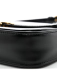 Shiny Calfskin Triomphe Shoulder Bag Black