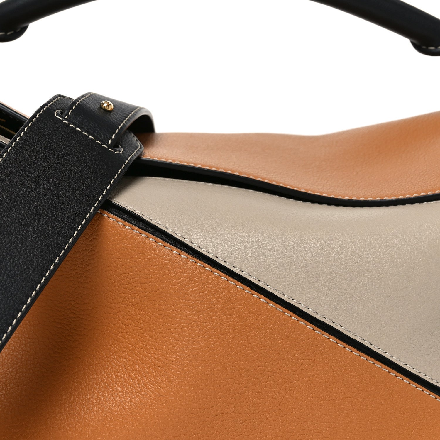 Grained Calfskin Medium Puzzle Bag Amber Light Oat