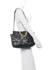 Goatskin Quilted Maxi CHNL 19 Flap Black