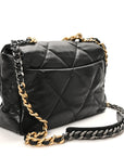 Lambskin Quilted Large CHNL 19 Flap Black