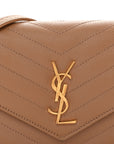 Grain De Poudre Matelasse Chevron Monogram Envelope Chain Wallet Cork