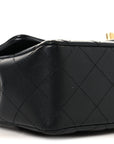 Lambskin Quilted Mini Rectangular Flap Black