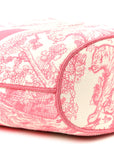 Canvas Embroidered D1ORiviera Toile De Jouy Panier Chapeau Tote Peony Pink