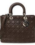 Lambskin Cannage Large Lady D1OR Brown