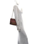 Metallic Calfskin J'AD1OR Chain Flap Bag Noisette