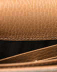 Dollar Calfskin Crystal Mini Dionysus Chain Wallet Natural Tan Black Diamond