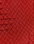 Nappa Intrecciato Ruffle Tote Red
