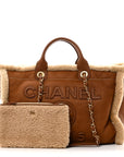 Lambskin Shearling Medium Deauville Tote Brown