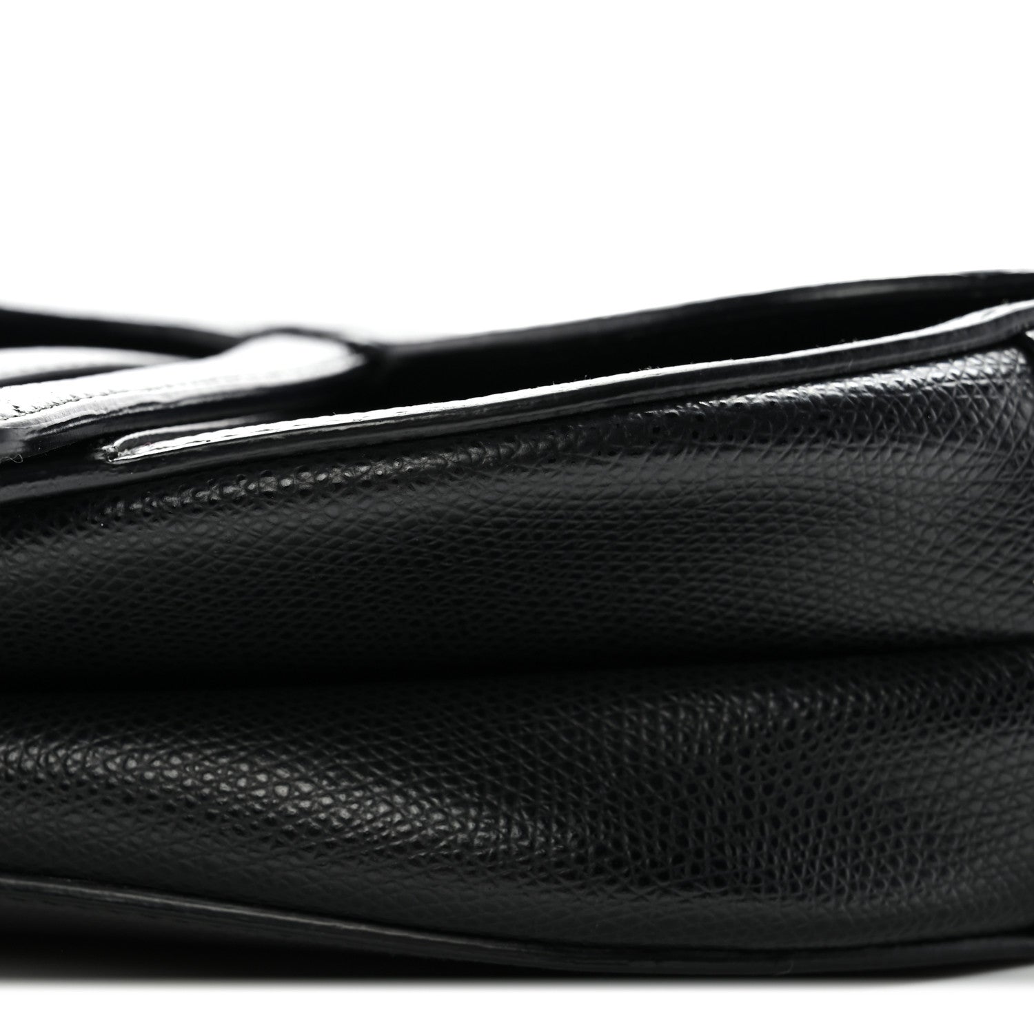 Grained Calfskin Saddle Bag Black