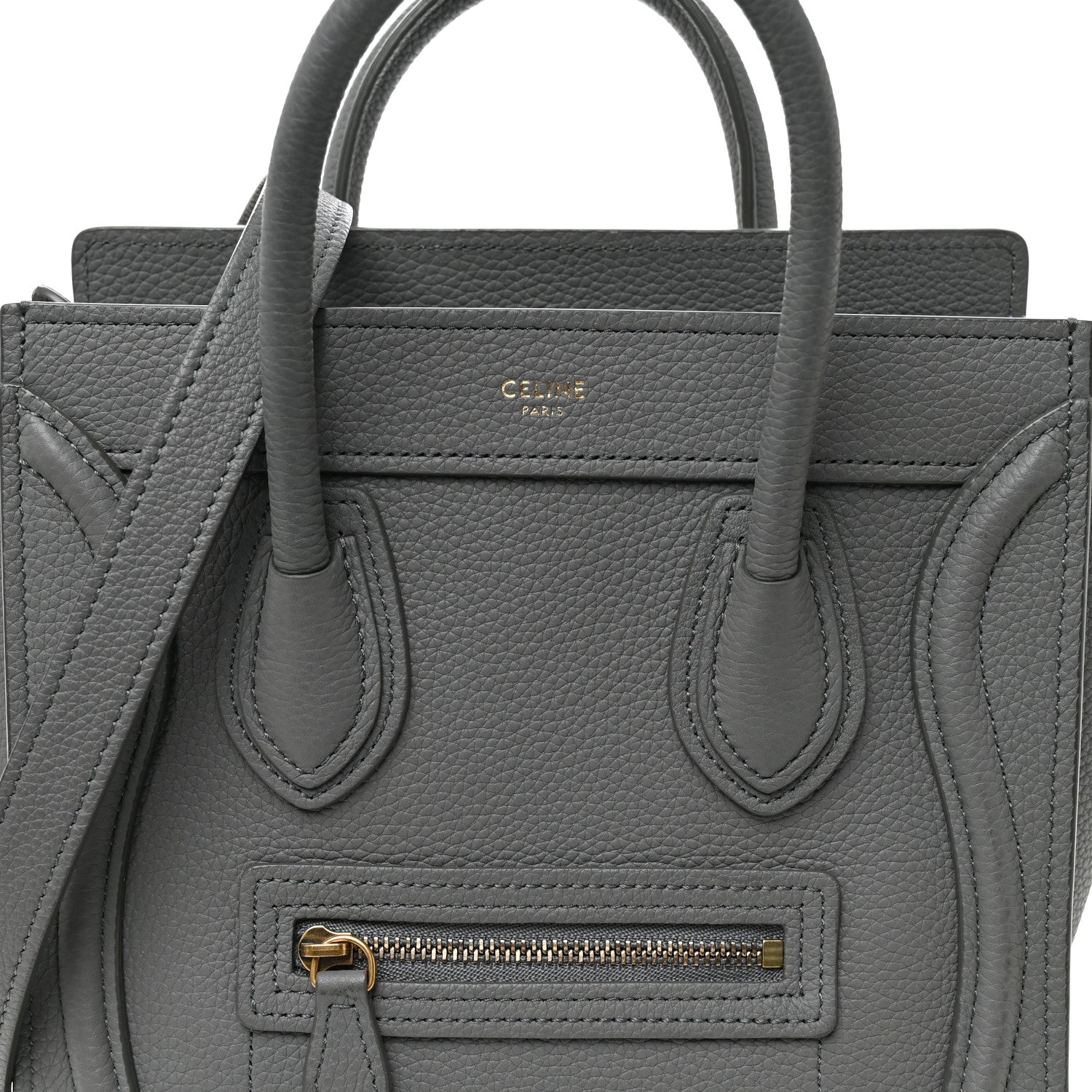 Baby Drummed Calfskin Nano Luggage Kohl