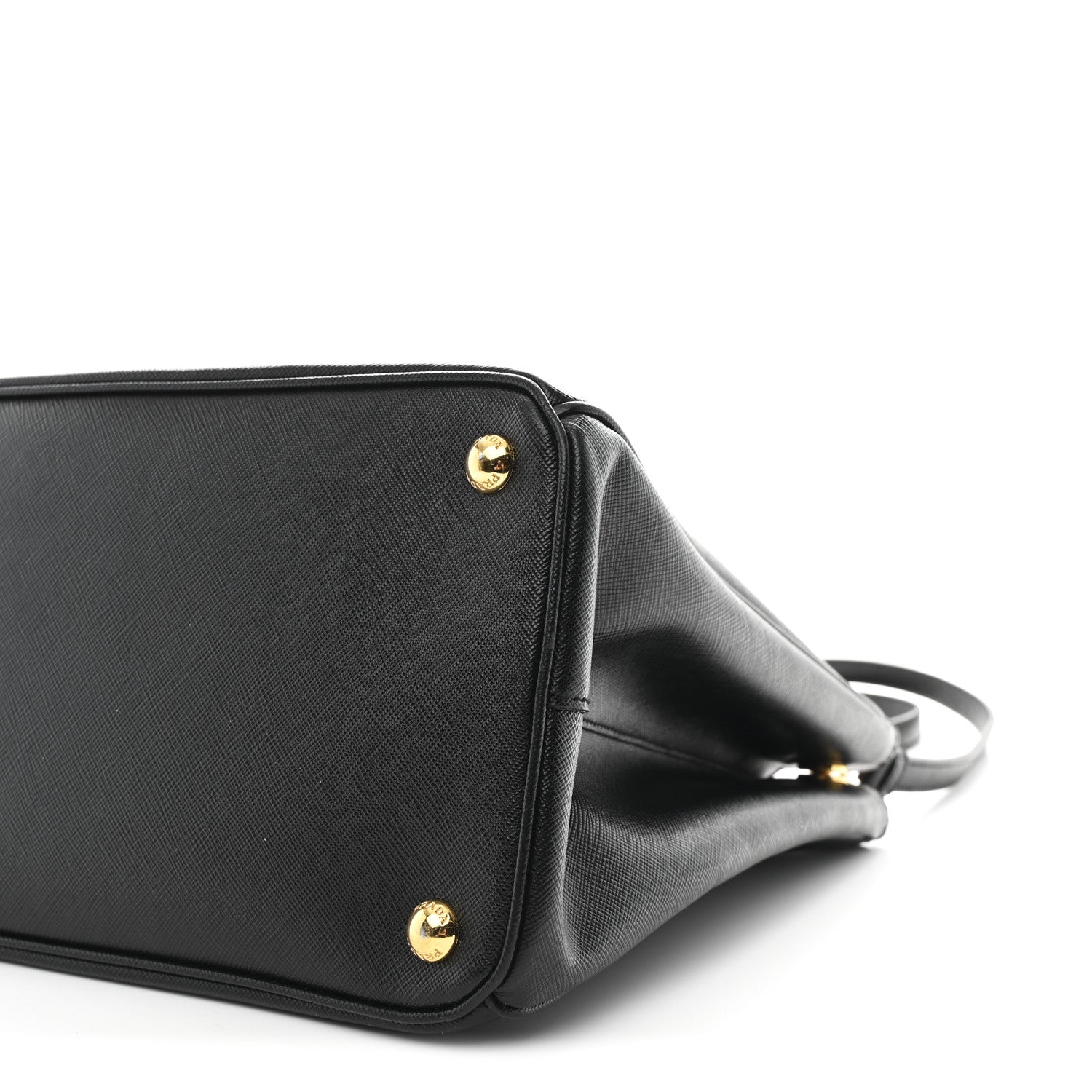 Saffiano Lux Medium Galleria Double Zip Black Black