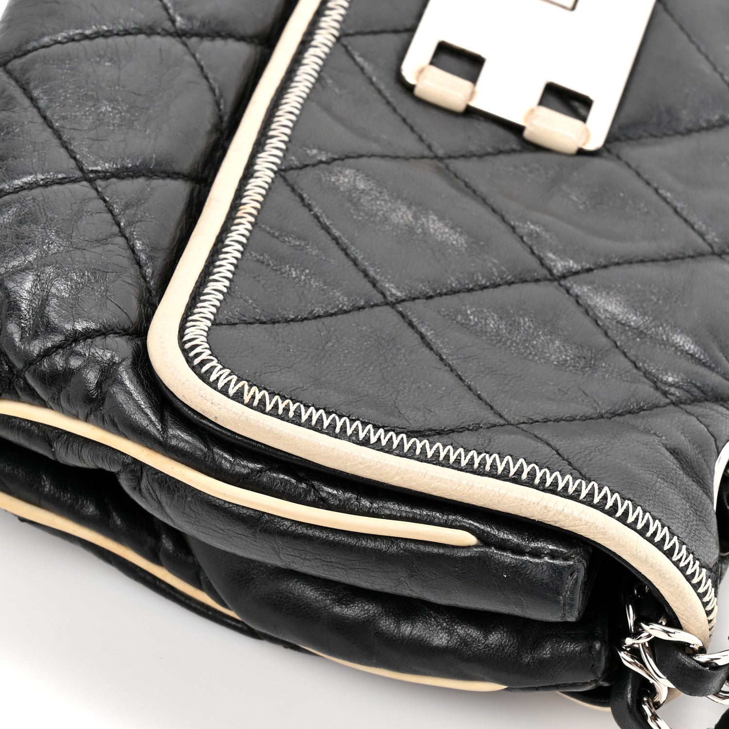 Lambskin East West Mademoiselle Flap Black