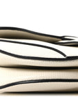 Grained Calfskin Mini Saddle Bag White