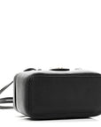 Shiny Caviar Preppy Coco Long Vanity With Strap Black