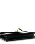 Grain De Poudre Matelasse Chevron Monogram Envelope Chain Wallet Black