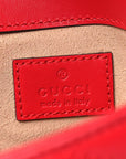 Calfskin Matelasse Super Mini GG Marmont Shoulder Bag Hibiscus Red