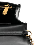 Calfskin J'AD1OR Wallet on Chain Pouch Black