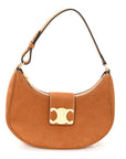 Suede Medium Strap Ava Triomphe Shoulder Bag Camel