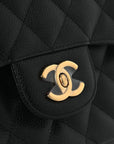 Caviar Quilted Jumbo Double Flap Black